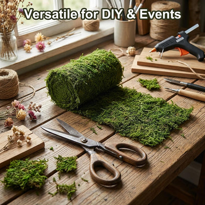 Fake Moss Mat, 3.94x47.24 Inch Artificial Moss Table Runner, Green Faux Moss Decor for Fairy Garden Crafts, Wedding Centerpieces, Garden & Woodland Party, DIY Enchanted Forest, Home Decor