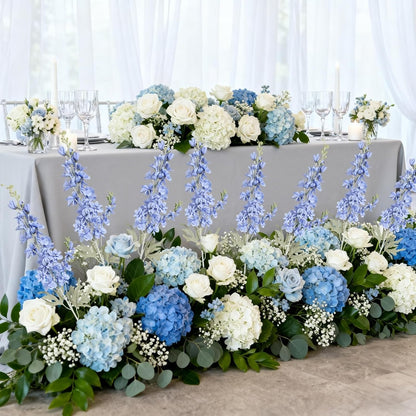 6 pcs White Delphinium Artificial Flowers Larkspur Artificial Flowers, 33.5 in Fake Flowers Bulk Silk Flowers with Stems Real Look for Home Garden Wedding Arrangement Decor(White)