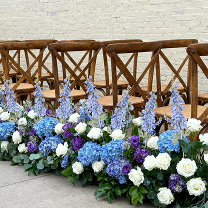6 pcs White Delphinium Artificial Flowers Larkspur Artificial Flowers, 33.5 in Fake Flowers Bulk Silk Flowers with Stems Real Look for Home Garden Wedding Arrangement Decor(White)