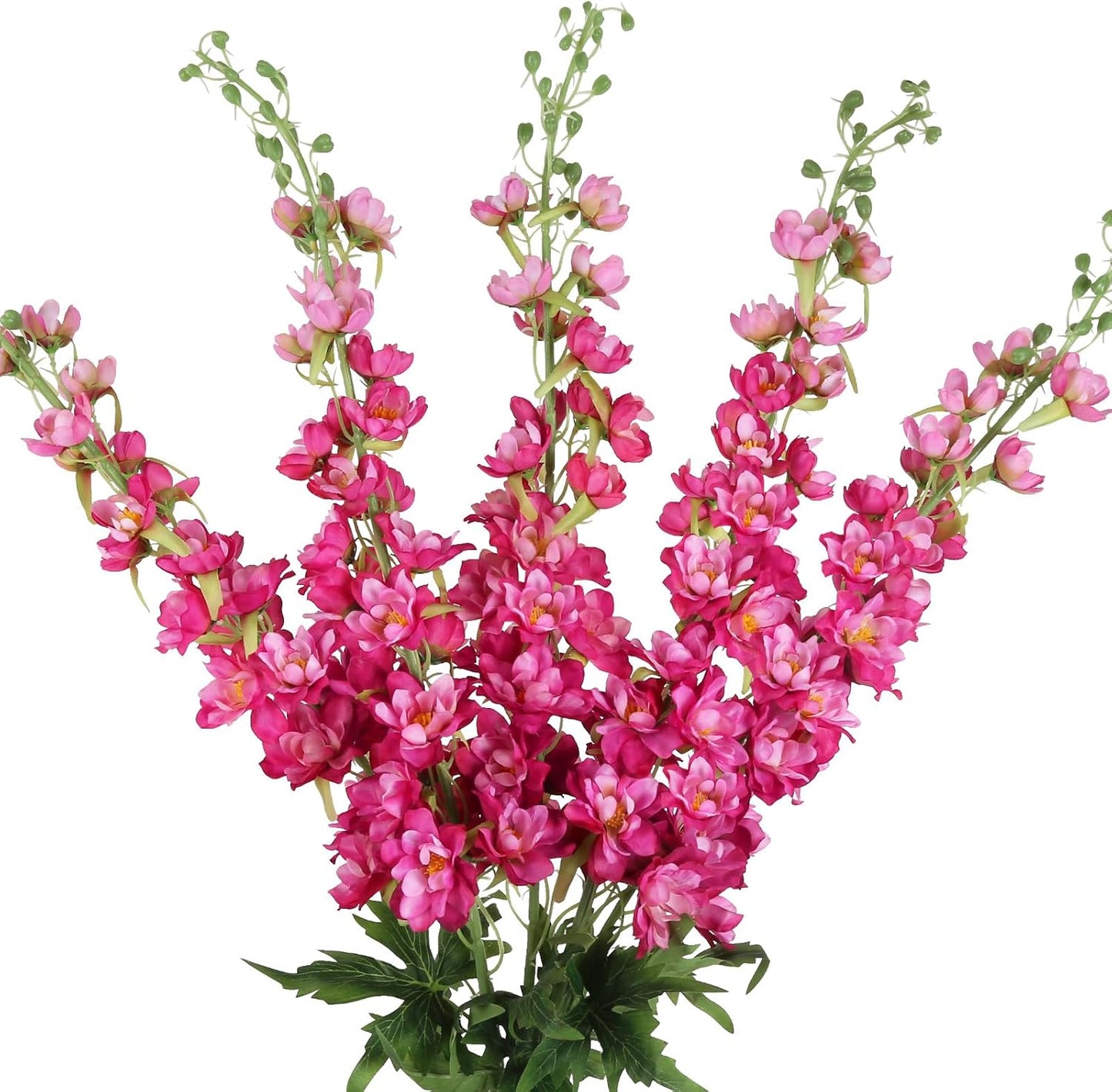 6 pcs White Delphinium Artificial Flowers Larkspur Artificial Flowers, 33.5 in Fake Flowers Bulk Silk Flowers with Stems Real Look for Home Garden Wedding Arrangement Decor(White)