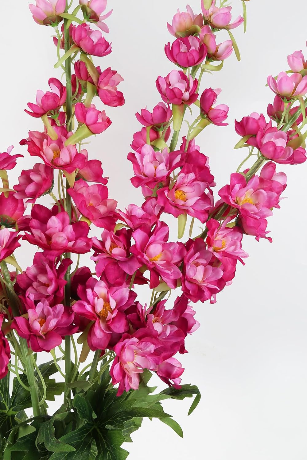 6 pcs White Delphinium Artificial Flowers Larkspur Artificial Flowers, 33.5 in Fake Flowers Bulk Silk Flowers with Stems Real Look for Home Garden Wedding Arrangement Decor(White)