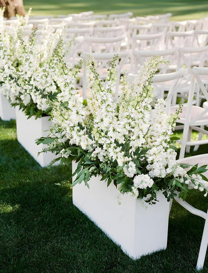 6 pcs White Delphinium Artificial Flowers Larkspur Artificial Flowers, 33.5 in Fake Flowers Bulk Silk Flowers with Stems Real Look for Home Garden Wedding Arrangement Decor(White)