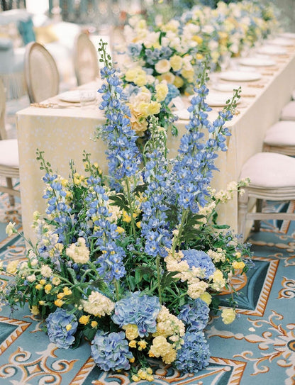 6 pcs White Delphinium Artificial Flowers Larkspur Artificial Flowers, 33.5 in Fake Flowers Bulk Silk Flowers with Stems Real Look for Home Garden Wedding Arrangement Decor(White)