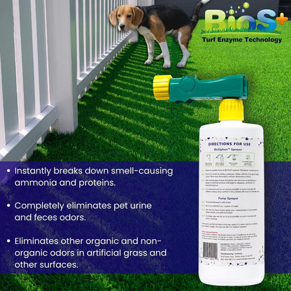 + Artificial Turf Cleaner for Pet Urine Outdoor - Pet Odor Eliminator for Artificial Grass Dog Urine Cleaner - Organic, Non-Toxic - Safe for Use Around Kids, Pets, & Plants, 32oz