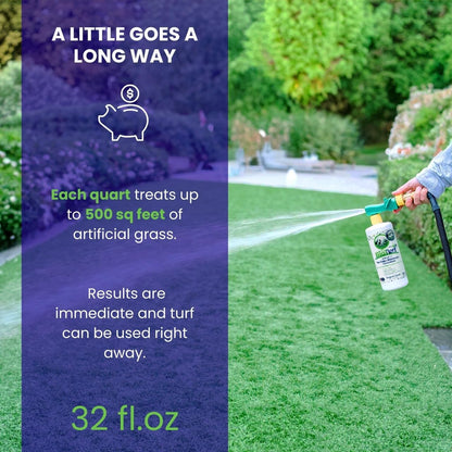 + Artificial Turf Cleaner for Pet Urine Outdoor - Pet Odor Eliminator for Artificial Grass Dog Urine Cleaner - Organic, Non-Toxic - Safe for Use Around Kids, Pets, & Plants, 32oz