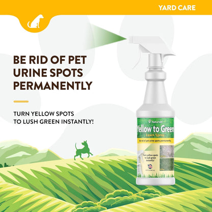Yellow to Green Lawn Pet Spot Remover Spray, 32-Ounce