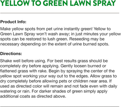 Yellow to Green Lawn Pet Spot Remover Spray, 32-Ounce