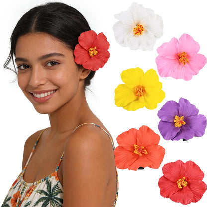 10 pc Hawaiian Flower Hair Clips for Women Hair Accessories-Hibiscus&Orchid