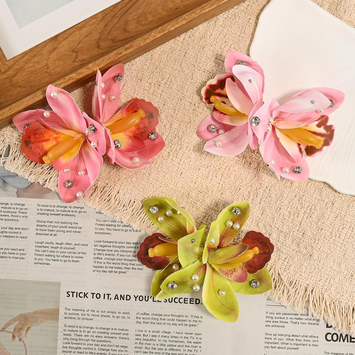 10 pc Hawaiian Flower Hair Clips for Women Hair Accessories-Hibiscus&Orchid