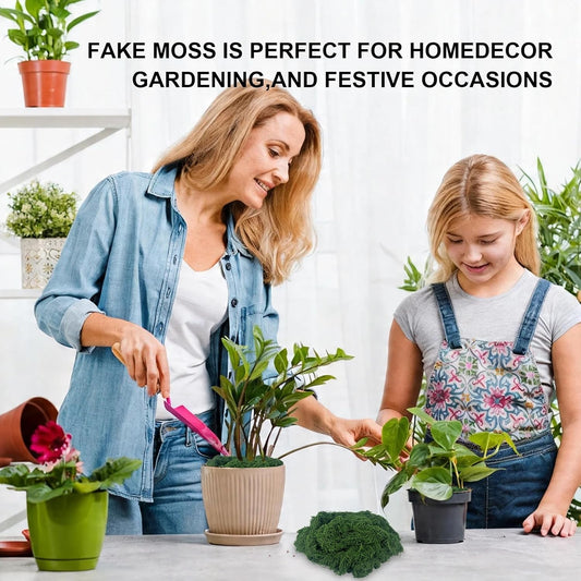 Fake Green Moss for Potted Plants Indoor, 5.3oz Artificial Moss for Crafts, Realistic Faux Moss Decor for DIY Fairy Garden, Terrariums, Table Centerpieces, Wedding & Home Decor