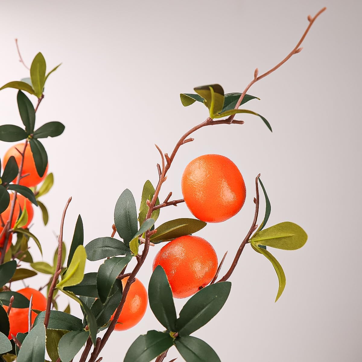 5 Pcs Fake Peach Branch Decoration Mini Artificial Peaches Fruit Stem Bouquet Realistic Lifelike Simulation Branches Model for Vase Window Display
