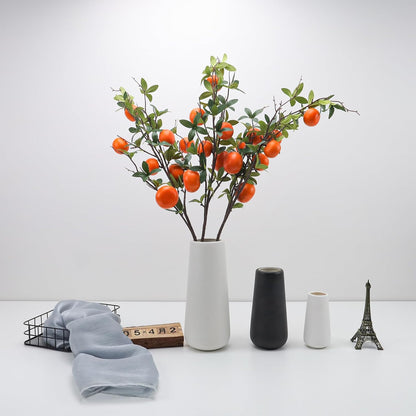 5 Pcs Fake Peach Branch Decoration Mini Artificial Peaches Fruit Stem Bouquet Realistic Lifelike Simulation Branches Model for Vase Window Display
