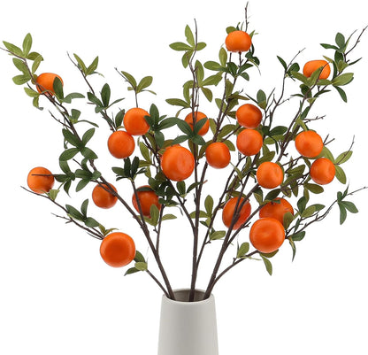 5 Pcs Fake Peach Branch Decoration Mini Artificial Peaches Fruit Stem Bouquet Realistic Lifelike Simulation Branches Model for Vase Window Display