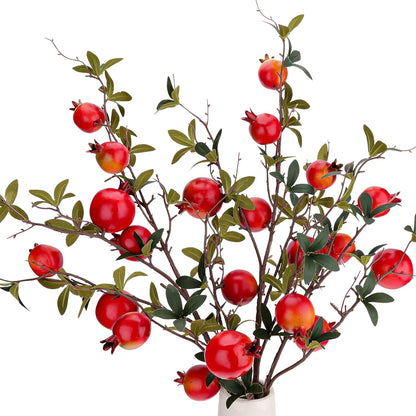 5 Pcs Fake Peach Branch Decoration Mini Artificial Peaches Fruit Stem Bouquet Realistic Lifelike Simulation Branches Model for Vase Window Display
