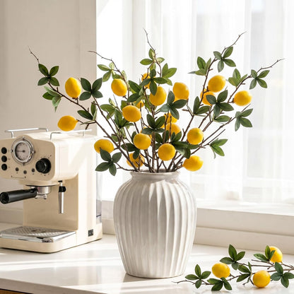5 Pcs Fake Peach Branch Decoration Mini Artificial Peaches Fruit Stem Bouquet Realistic Lifelike Simulation Branches Model for Vase Window Display