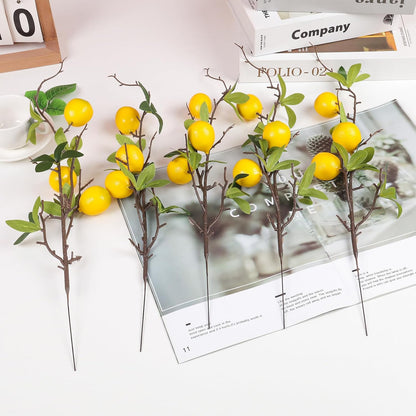 5 Pcs Fake Peach Branch Decoration Mini Artificial Peaches Fruit Stem Bouquet Realistic Lifelike Simulation Branches Model for Vase Window Display