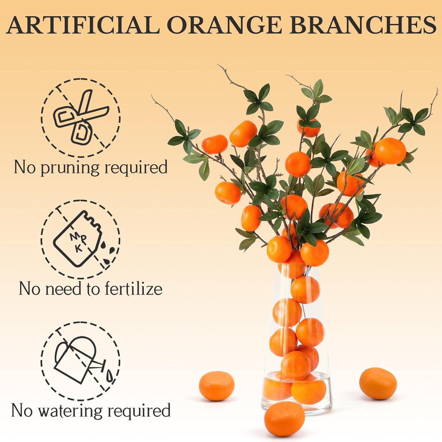 5 Pcs Fake Peach Branch Decoration Mini Artificial Peaches Fruit Stem Bouquet Realistic Lifelike Simulation Branches Model for Vase Window Display