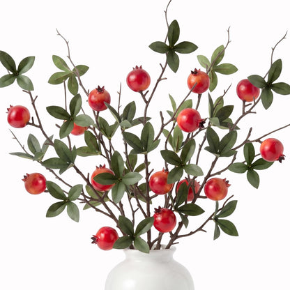 5 Pcs Fake Peach Branch Decoration Mini Artificial Peaches Fruit Stem Bouquet Realistic Lifelike Simulation Branches Model for Vase Window Display
