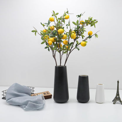 5 Pcs Fake Peach Branch Decoration Mini Artificial Peaches Fruit Stem Bouquet Realistic Lifelike Simulation Branches Model for Vase Window Display