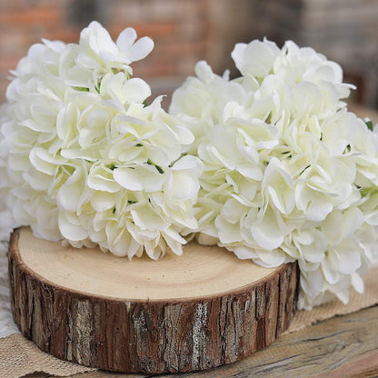 15.4In Artificial Hydrangea Silk Flowers Bouquet Faux Hydrangea Stems for Wedding Centerpieces Home Decor (White, 5)