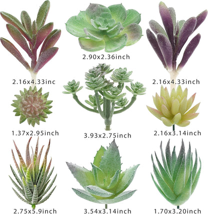 Artificial Succulent Plants - 18 Pack - Premium Fake Plants - Double Flocked Succulents - Realistic Textured Cactus - Face Succulent Plants - Mini Faux Succulents - Face Plant Decor