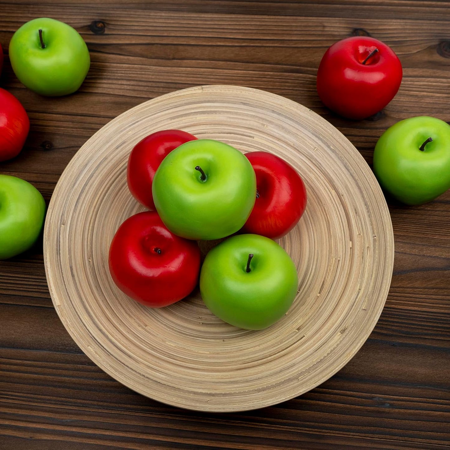 12Pcs Artificial Red Apples | Fake Fruit Faux Apples for Home Kitchen Table Fruit Bowl Decor, Holiday Decorations, Photography Props (Red)