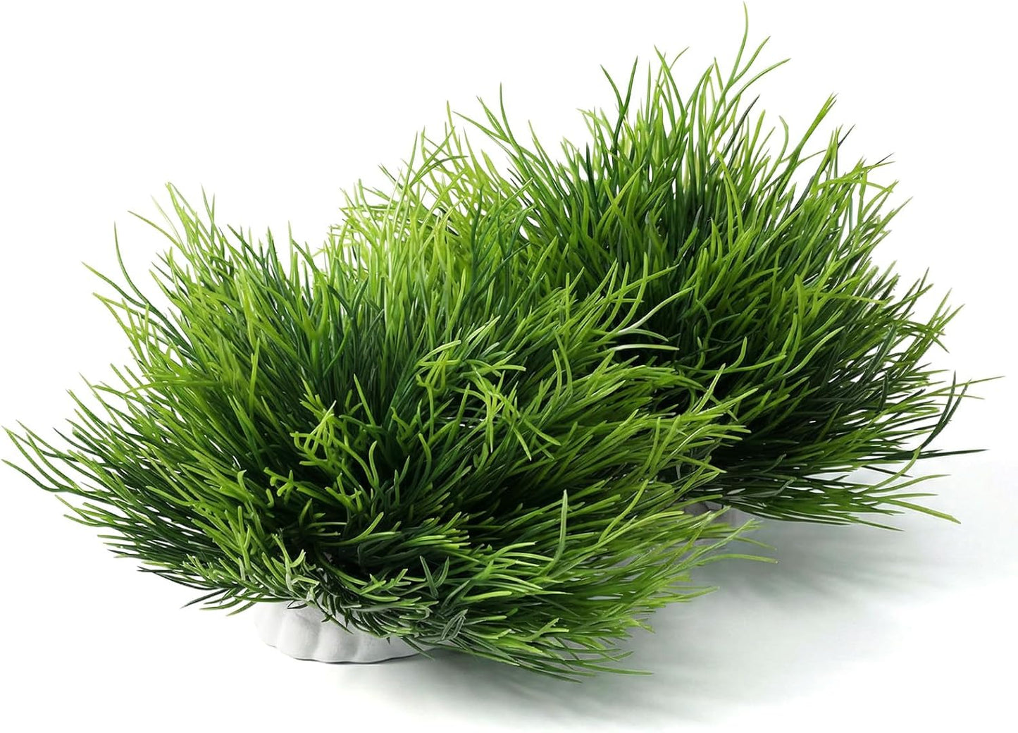 2Pcs Aquarium Plants Fish Tank, Natural Fake Aquarium Plants | 3.5Inch Fake Plants for Fish Tank, Plastic Artificial Plant, Waterscape Fish Hides Mini Grass Set for Fish Tank