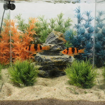 2Pcs Aquarium Plants Fish Tank, Natural Fake Aquarium Plants | 3.5Inch Fake Plants for Fish Tank, Plastic Artificial Plant, Waterscape Fish Hides Mini Grass Set for Fish Tank