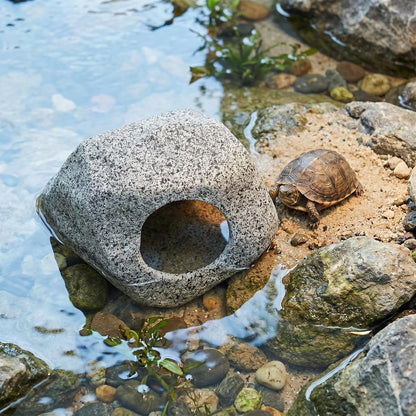 SpringSmart Aquarium Hideaway Rock Cave for Aquatic Pets to Breed, Play and Rest, Safe and Non-Toxic Ceramic Fish Tank Ornaments, Decor Stone for Betta