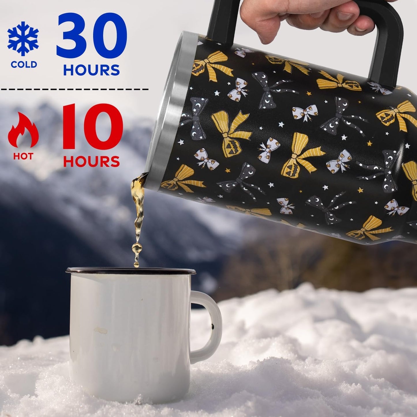 Floral Lemon Tumbler with Handle and Straw Lid 40 oz,Cute Spring Summer Gift for Women Men Lemon Leaves Vacuum Insulated Leak Proof Stainless Steel Coffee Cup Mug