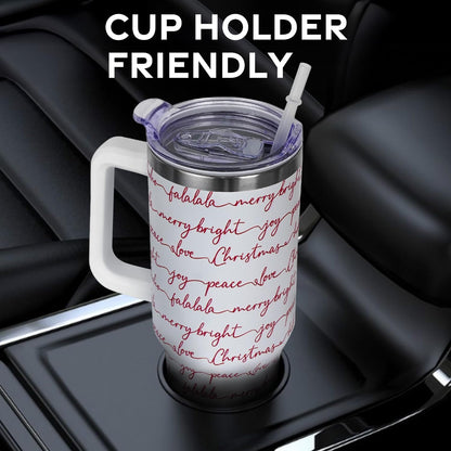 Floral Lemon Tumbler with Handle and Straw Lid 40 oz,Cute Spring Summer Gift for Women Men Lemon Leaves Vacuum Insulated Leak Proof Stainless Steel Coffee Cup Mug