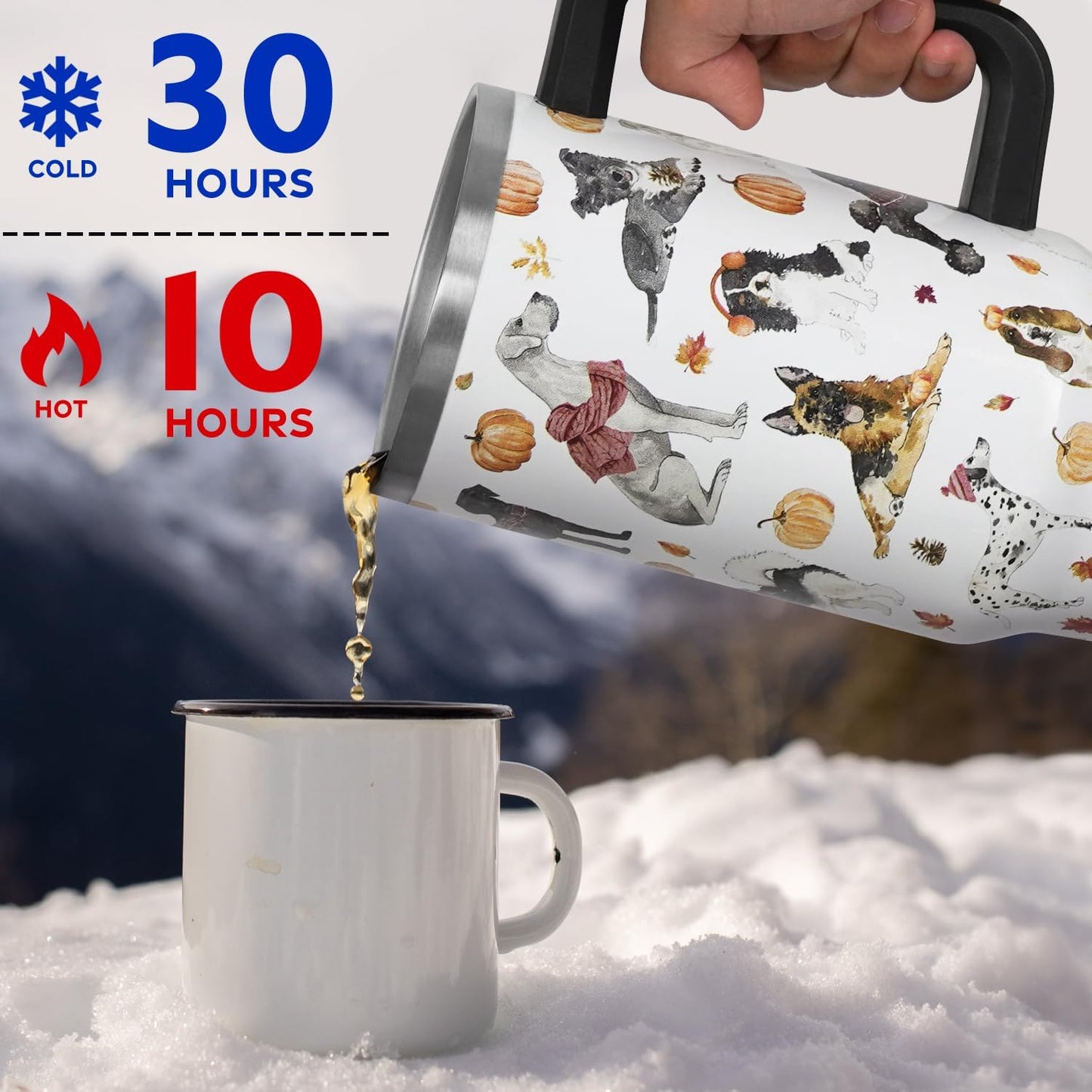 Floral Lemon Tumbler with Handle and Straw Lid 40 oz,Cute Spring Summer Gift for Women Men Lemon Leaves Vacuum Insulated Leak Proof Stainless Steel Coffee Cup Mug