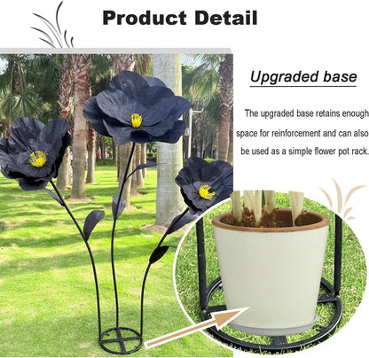 5.9 Ft Large Paper Artificial Flowers,Giant Flowers for Decoration,Standing Huge Handcrafted Poppy Flowers for Garden,Hotel,Office,Photography Props,Wedding,Art Gallery,Shop Window Display(B-Red)