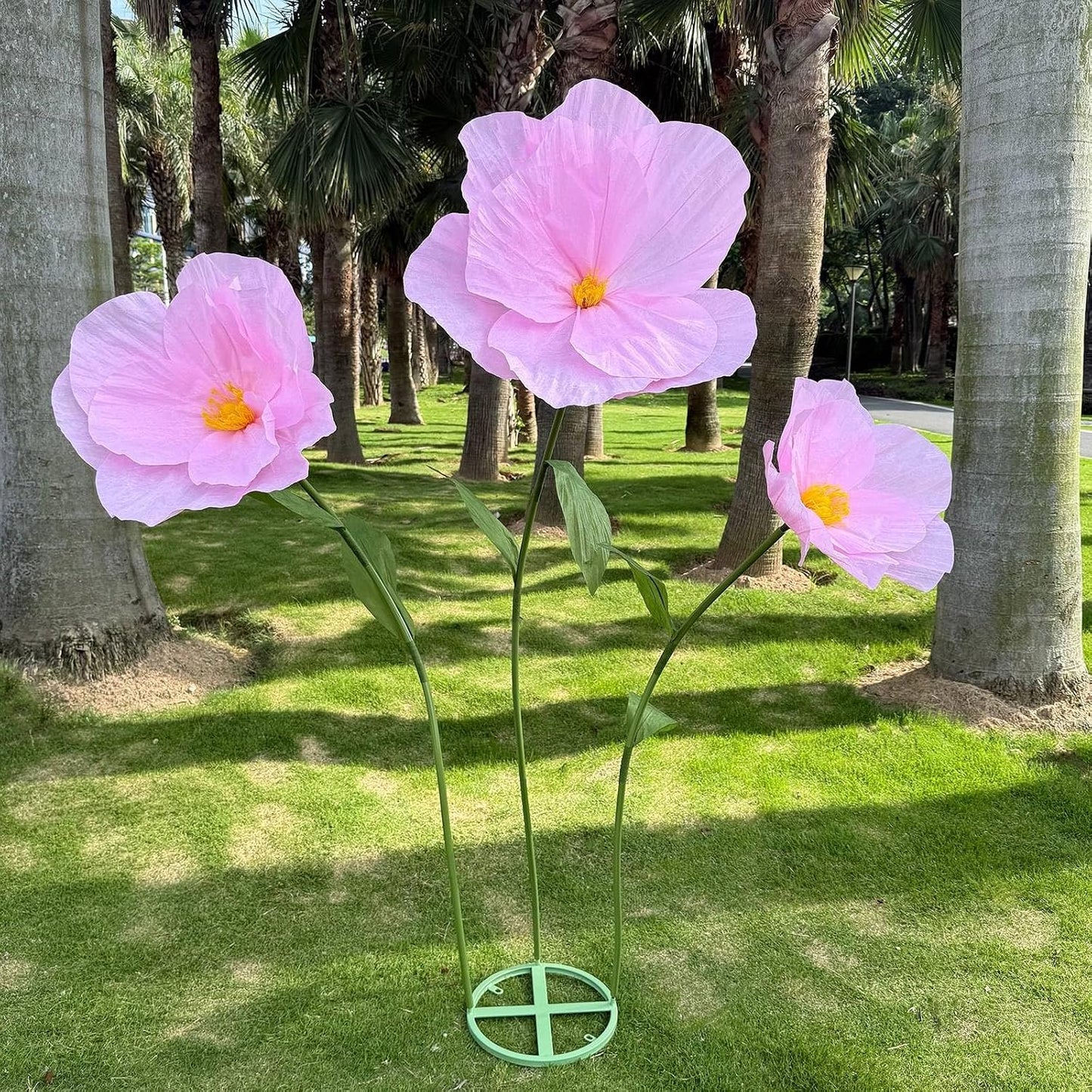 5.9 Ft Large Paper Artificial Flowers,Giant Flowers for Decoration,Standing Huge Handcrafted Poppy Flowers for Garden,Hotel,Office,Photography Props,Wedding,Art Gallery,Shop Window Display(B-Red)
