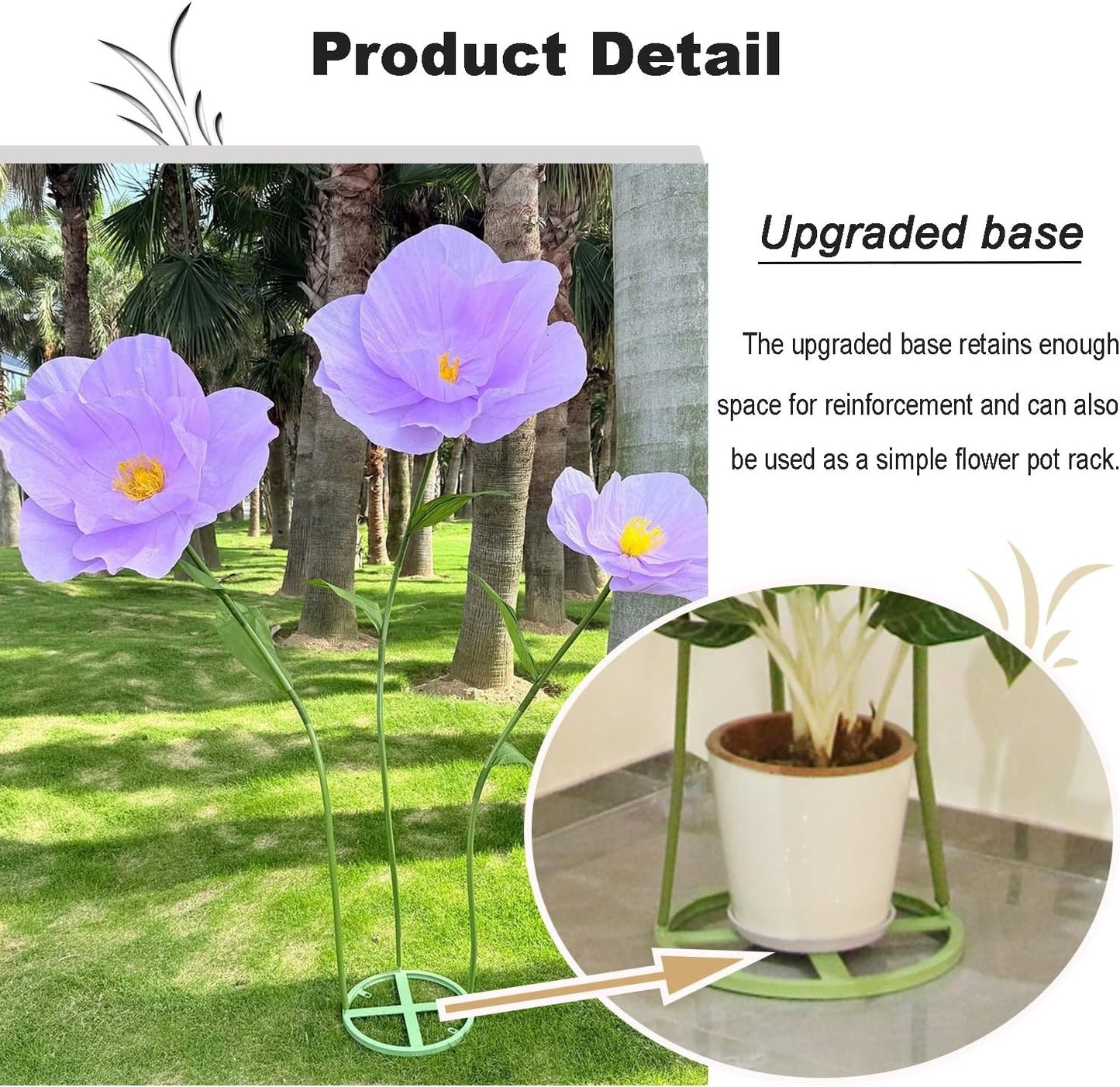 5.9 Ft Large Paper Artificial Flowers,Giant Flowers for Decoration,Standing Huge Handcrafted Poppy Flowers for Garden,Hotel,Office,Photography Props,Wedding,Art Gallery,Shop Window Display(B-Red)