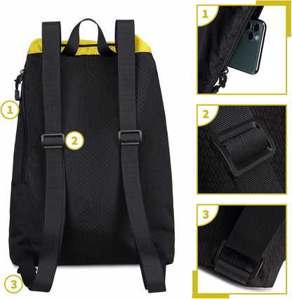 Large Mesh Drawstring Backpack with Shoe Bag, Durable Swimming String Sack with Handle for Sports Gym Yoga Beach Travel