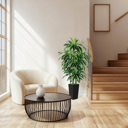 5FT Fake Plant Artificial Dracaena Tree Indoor - Faux Plants Indoor Tall with White Planter - Fake Tree Floor Plant Artificial Plants Decor for Living Room Office
