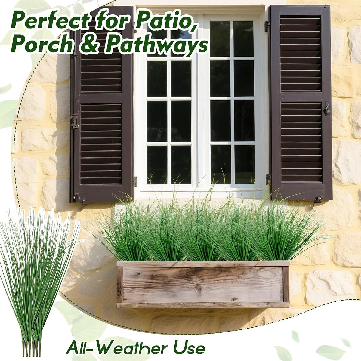 Fake Grass Plants - 25 PCS Artificial Wheat Grass