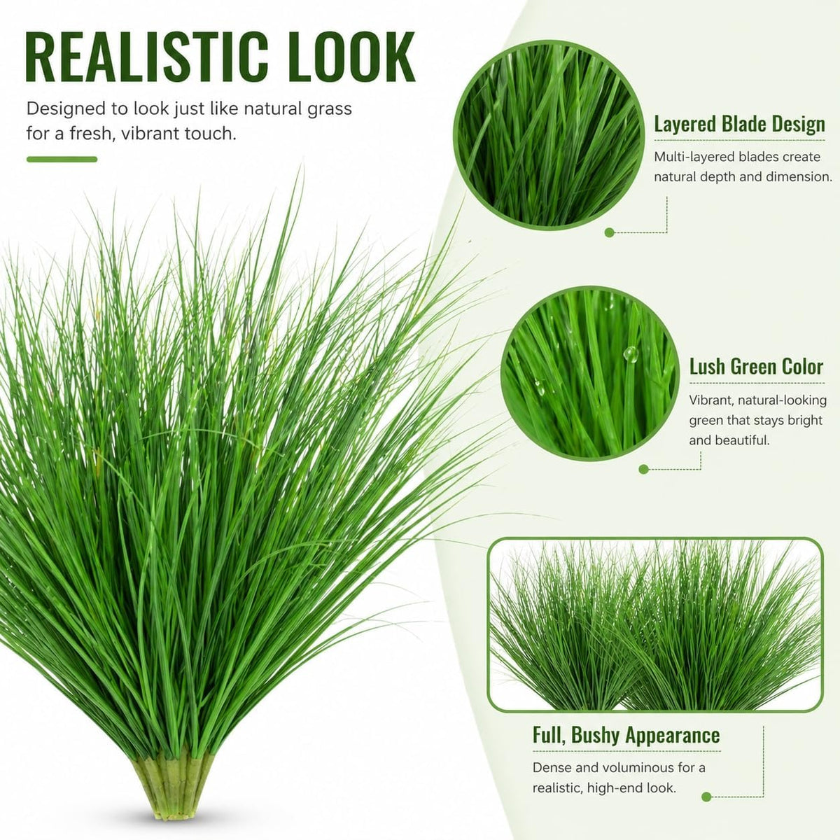 Fake Grass Plants - 25 PCS Artificial Wheat Grass