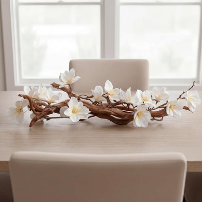 Modern Farmhouse Dining Table Centerpiece, Magnolia Driftwood