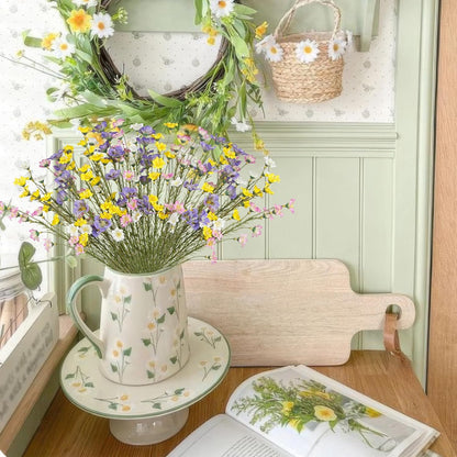 10 Pcs Artificial Wildflowers with Stems Bulk Silk Spring Flowers 21 Inch Fake Forsythia Branches White Faux Wildflowers Floral Arrangements for Home Decor Indoor Outdoor Wedding Centerpieces