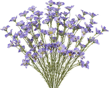 10 Pcs Artificial Wildflowers with Stems Bulk Silk Spring Flowers 21 Inch Fake Forsythia Branches White Faux Wildflowers Floral Arrangements for Home Decor Indoor Outdoor Wedding Centerpieces