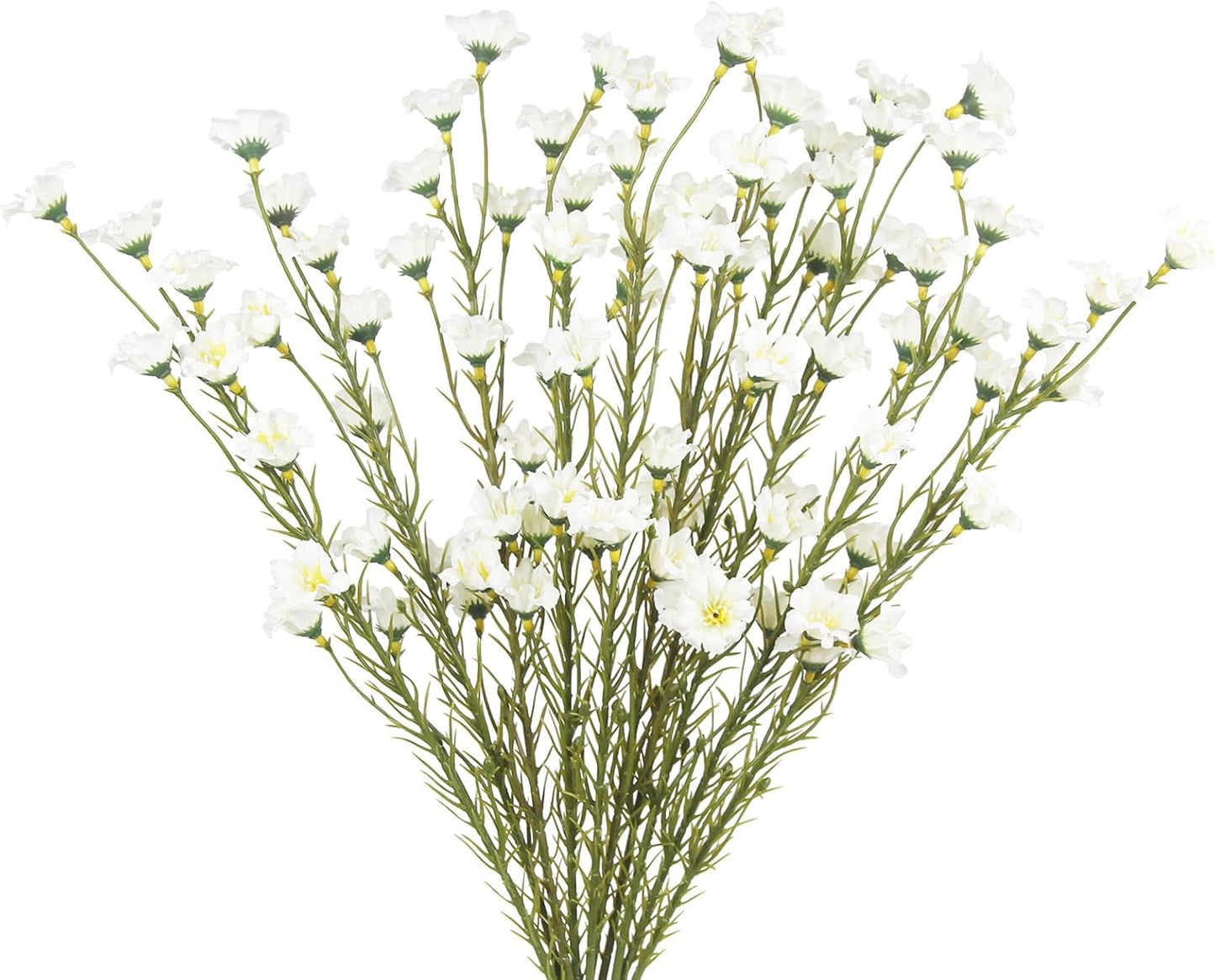 10 Pcs Artificial Wildflowers with Stems Bulk Silk Spring Flowers 21 Inch Fake Forsythia Branches White Faux Wildflowers Floral Arrangements for Home Decor Indoor Outdoor Wedding Centerpieces