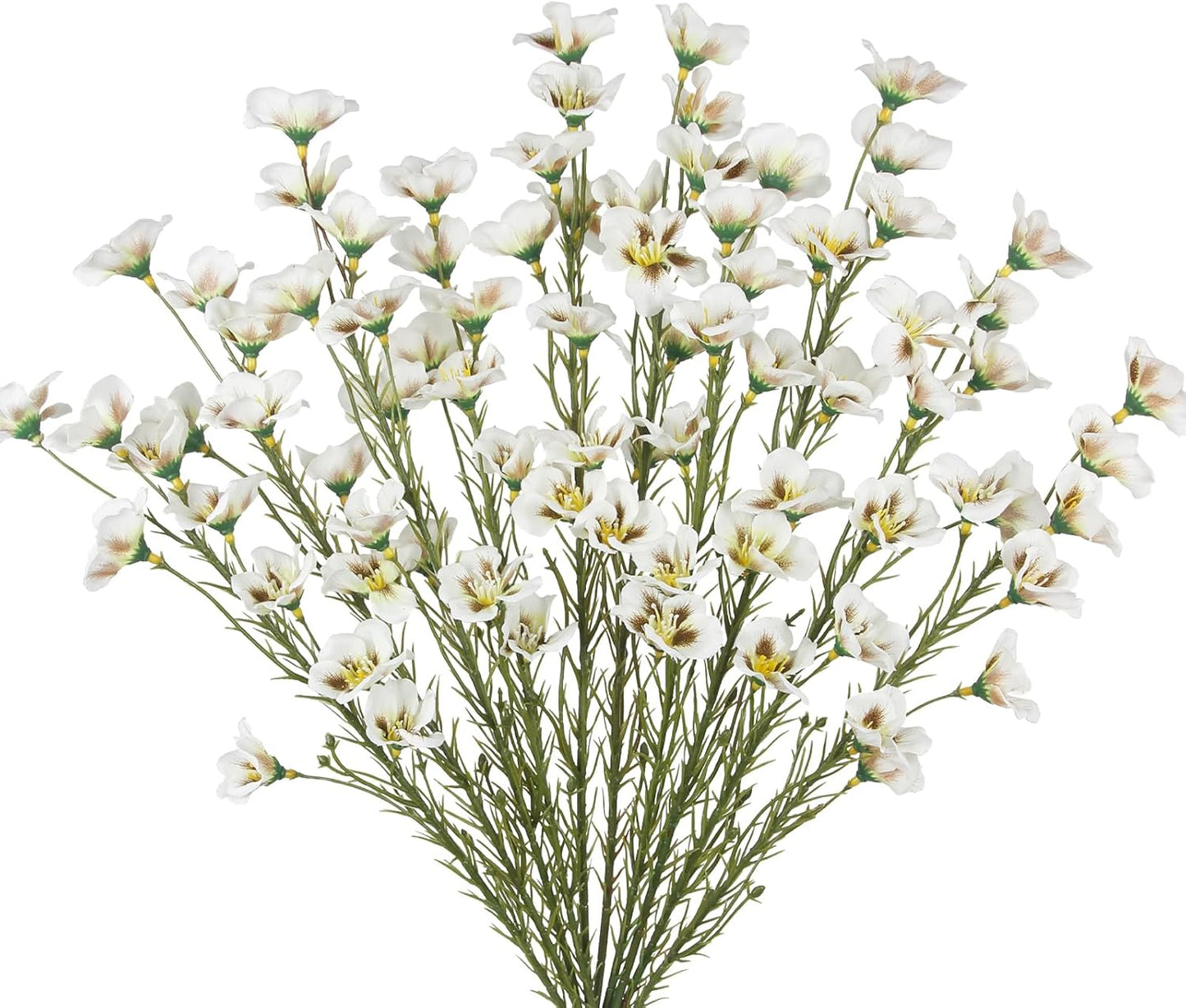 10 Pcs Artificial Wildflowers with Stems Bulk Silk Spring Flowers 21 Inch Fake Forsythia Branches White Faux Wildflowers Floral Arrangements for Home Decor Indoor Outdoor Wedding Centerpieces