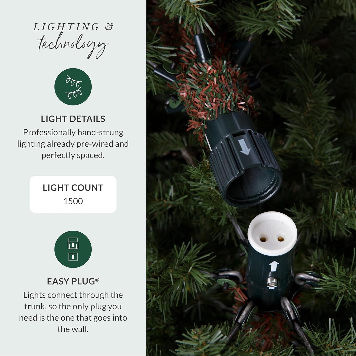 6.5ft Pre-Lit Classic Blue Spruce - Artificial Christmas Tree with 2,144+ Tips, 700 Clear LED Lights, Easy Plug Technology & Premium Stand for Indoor Holiday Decorating