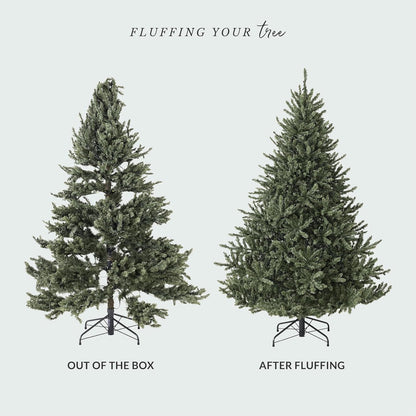6.5ft Pre-Lit Classic Blue Spruce - Artificial Christmas Tree with 2,144+ Tips, 700 Clear LED Lights, Easy Plug Technology & Premium Stand for Indoor Holiday Decorating