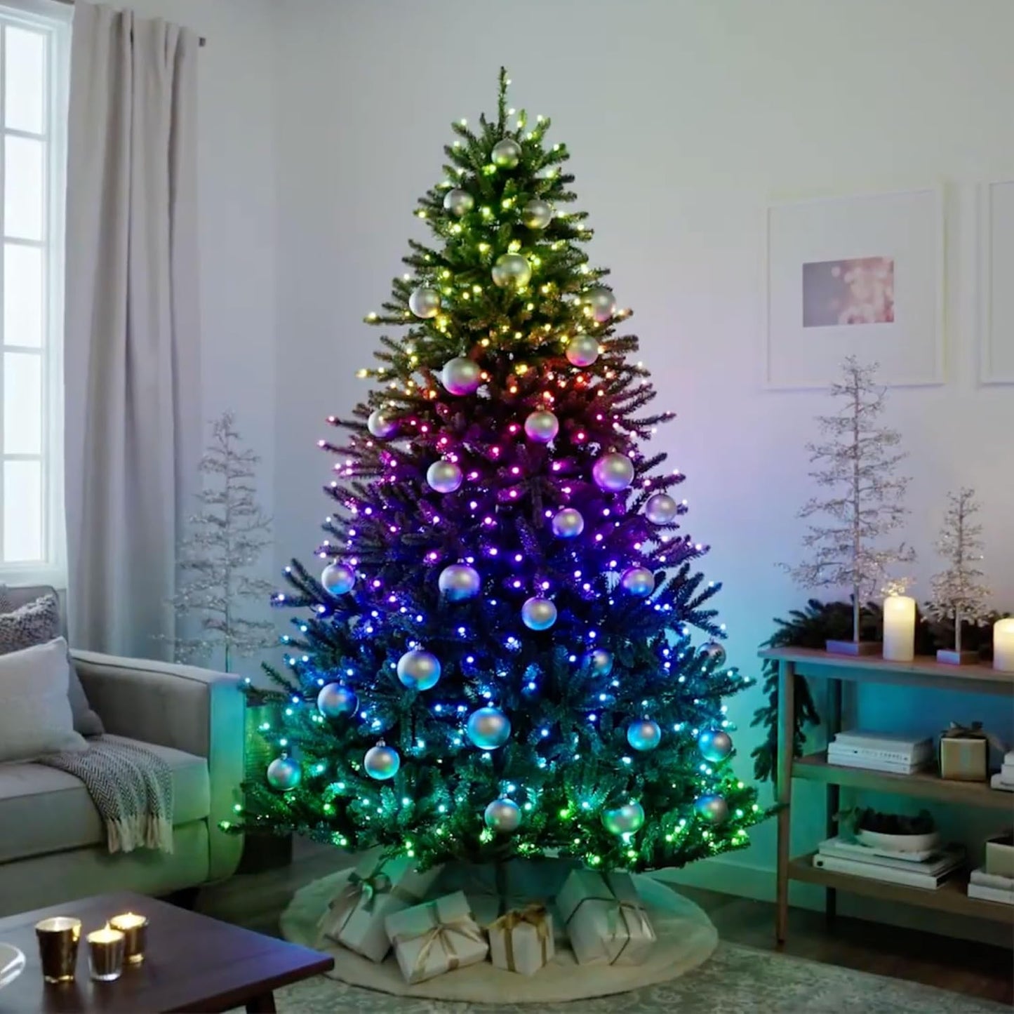 6.5ft Pre-Lit Classic Blue Spruce - Artificial Christmas Tree with 2,144+ Tips, 700 Clear LED Lights, Easy Plug Technology & Premium Stand for Indoor Holiday Decorating