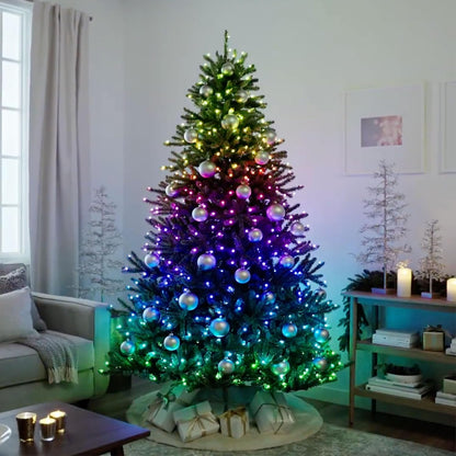 6.5ft Pre-Lit Classic Blue Spruce - Artificial Christmas Tree with 2,144+ Tips, 700 Clear LED Lights, Easy Plug Technology & Premium Stand for Indoor Holiday Decorating