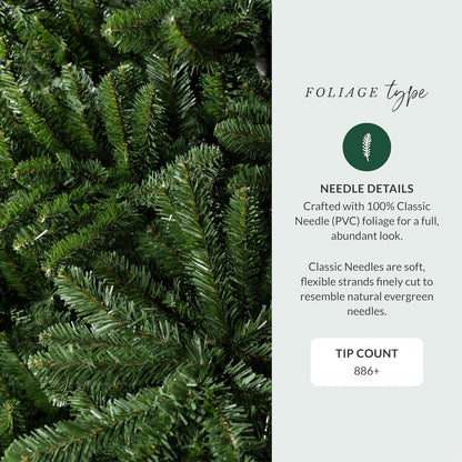 6.5ft Pre-Lit Classic Blue Spruce - Artificial Christmas Tree with 2,144+ Tips, 700 Clear LED Lights, Easy Plug Technology & Premium Stand for Indoor Holiday Decorating