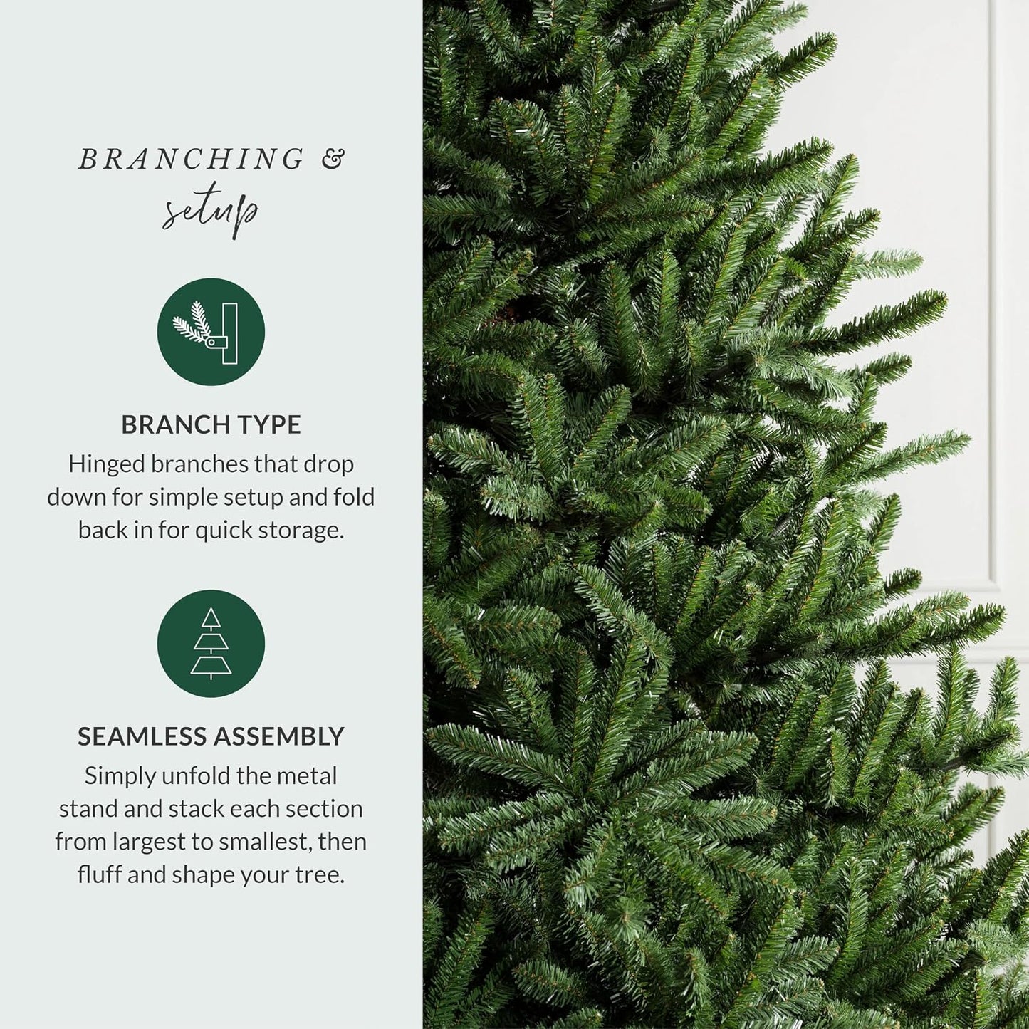 6.5ft Pre-Lit Classic Blue Spruce - Artificial Christmas Tree with 2,144+ Tips, 700 Clear LED Lights, Easy Plug Technology & Premium Stand for Indoor Holiday Decorating